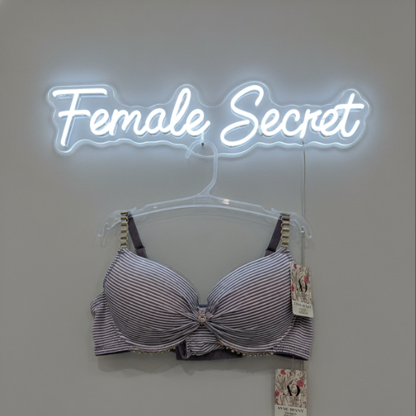 Pack of 2 Striped Padded Bra And Panty Set with Chain Straps