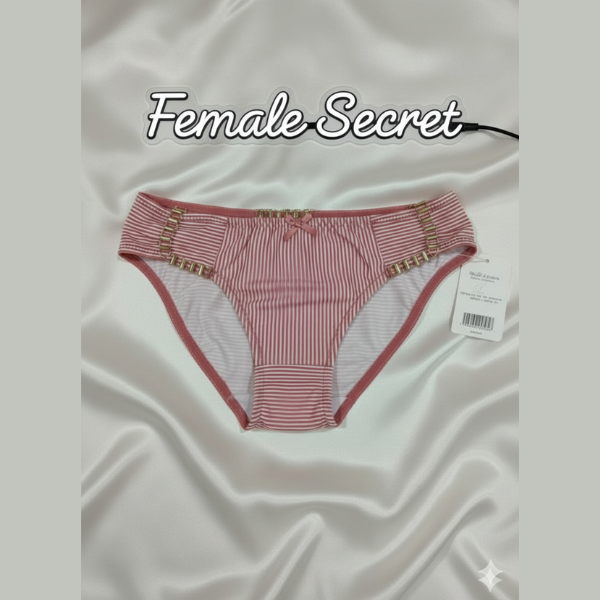 75% Off | Pack of 4 Striped Padded Bra And Panty Set with Chain Straps | Free Home Delivery