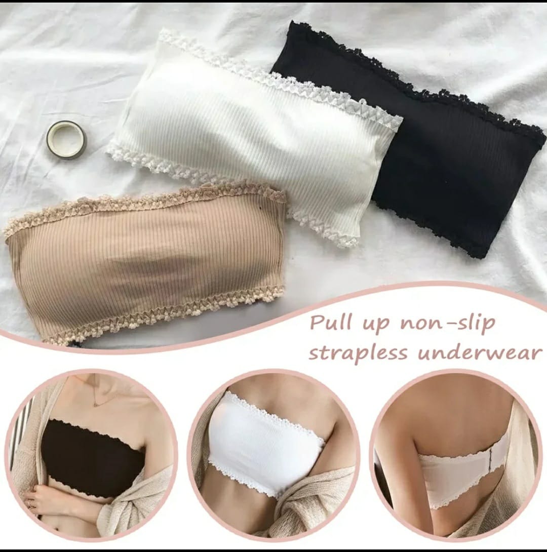 50% OFF | Pack Of 3 Imported Invisible Strapless Bra | 3 Different Colours