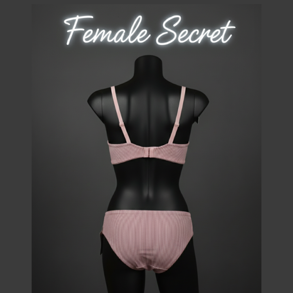 75% Off | Pack of 4 Striped Padded Bra And Panty Set with Chain Straps | Free Home Delivery