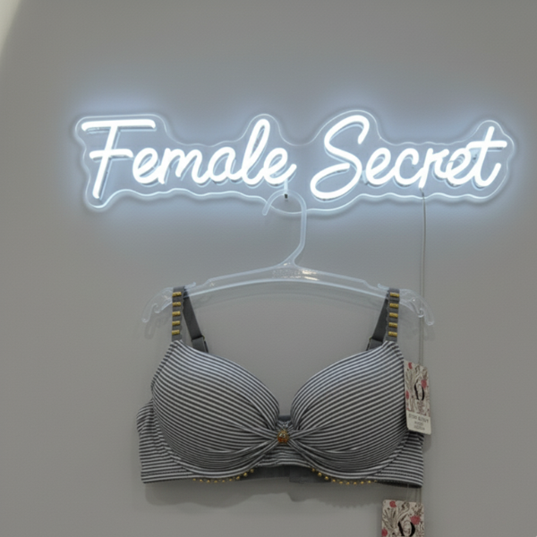 Pack of 2 Striped Padded Bra And Panty Set with Chain Straps